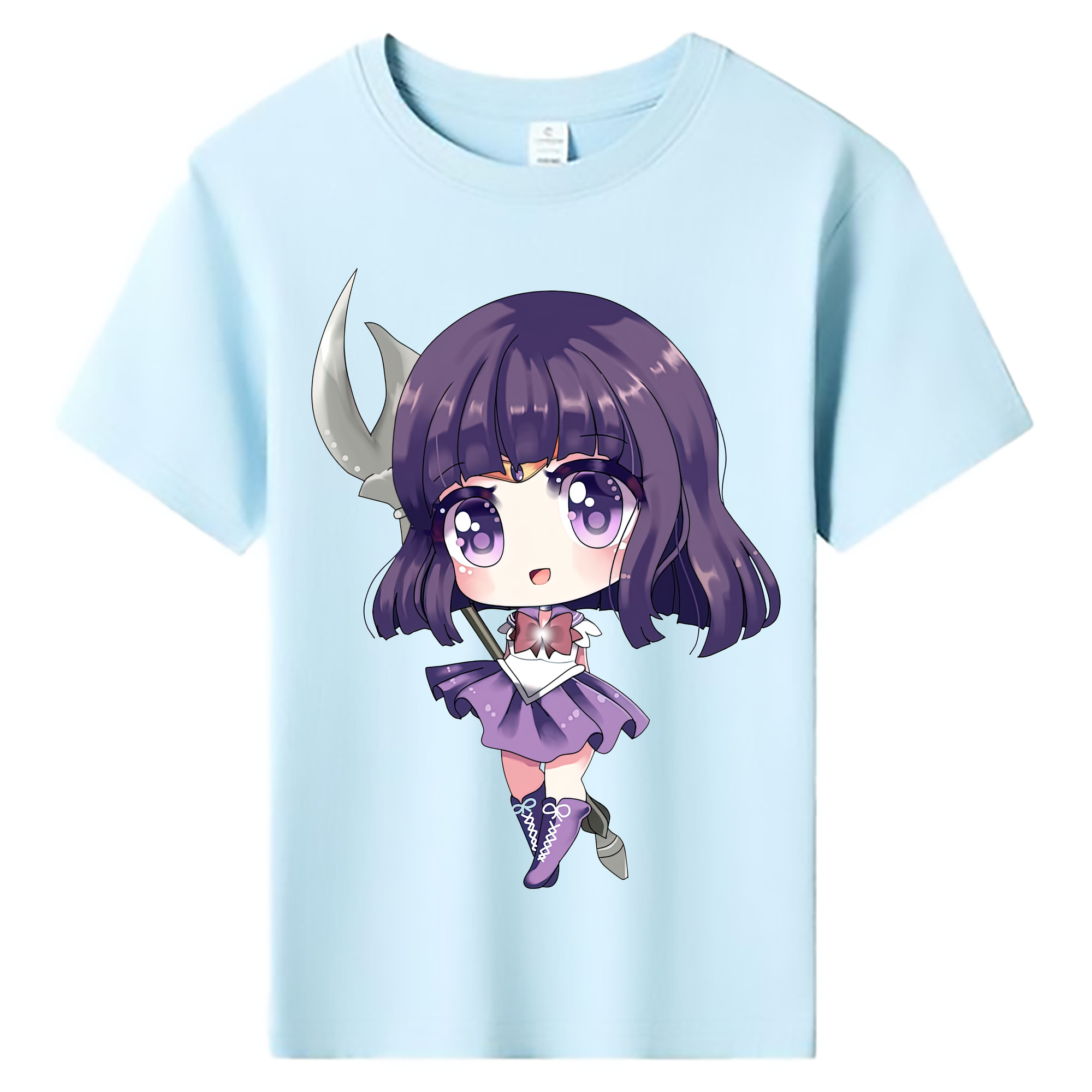（画像用） 美少女戦士セーラームーン 土萠ほたる Sailor Moon Tomoe Hotaru （セーラーサターン；Sailor Saturn） 綿100％キッズTシャツ（フロントプリント）